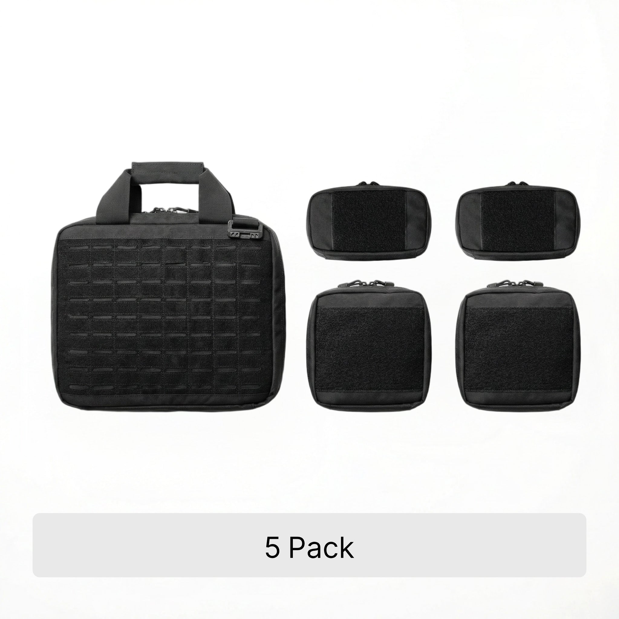 Anvil Duo Essentials Kit - Modular Range Bag for 2 Shooters, 180° Opens Flat, Laser-Cut MOLLE, Includes 4 Detachable Pouches (For Glasses & Earmuffs), 500D Nylon